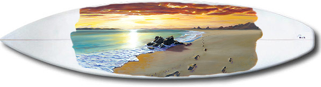 surfboard art - Painting - footsteps
